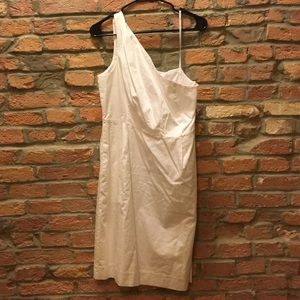 White one shoulder J. Crew dress
